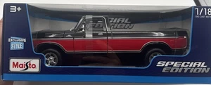 Maisto 1979 Ford F150 Pickup Truck Black Red Exclusive Special Edition 1:18 NIB - Picture 1 of 18