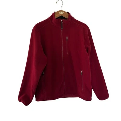 LL Bean флис молнии куртка мужская средний красный мягкое пальто зимние теплые - Изображение 1 из 4