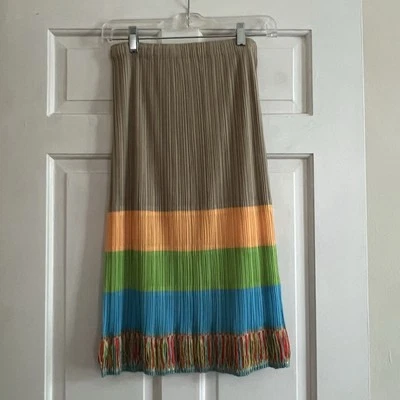 Falda Issey Miyake Plisados Please Color Block Talla 3 Foto 1 de 3
