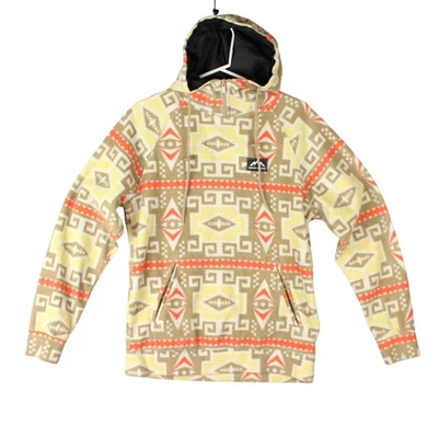 Massive Outdoor Fleece Hoodie Jacket 男式小号 Aztec Southwestern Boho Hobo 二手状况完好 — 第 1/4 张图片