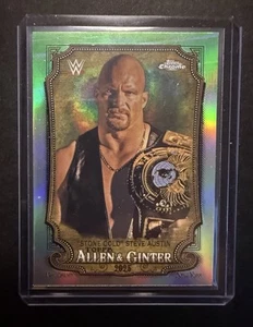 Stone Comd Steve Austin WWE Topps Chrome 82/99 Allen & Ginter Green Refractor - Bild 1 von 3