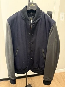 Belstaff Hadley Logo-Appliquéd Leather and Wool-Blend Felt Varsity Jacket - Picture 1 of 10