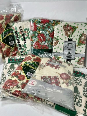 Manteles Vinilo Vintage Franela Trasero Navidad Lote De 8 Talla Varios Nuevo De Lote Antiguo. Foto 1 de 4