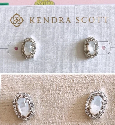 Pendientes Kendra Scott 'Cade' madreperla y circonita cúbica, tono plateado u dorado Foto 1 de 4