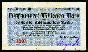 Heppenheim. 500 Millionen Mark 1923 - Bild 1 von 2