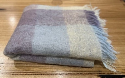 Loch Maree St Albans Pure Mohair Blanket Throw Vintage Australian Made Check - Image 1 of 4