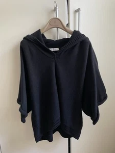 DOROTHEE SCHUMACHER 🖤 toller Pulli Wolle/Kaschmir Gr.2 schwarz mit Kapuze weich - Bild 1 von 13