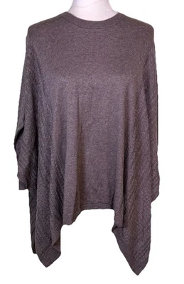 Poncho suéter Simply Vera para mujer Lagenlook de gran tamaño cuadrado drapeado holgado S/M Foto 1 de 4