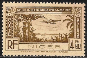 Niger #C4 (CD85) VF MINT - 1940 4.90fr Plane over Coastal Area - Picture 1 of 1