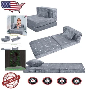 3-in-1 Kids Floor Mattress with Glow in the Dark Dinosaurs - Lightweight Design - Picture 1 of 11