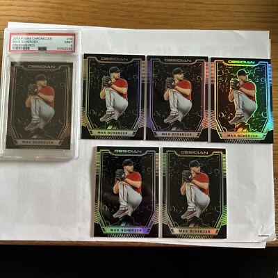 Max Scherzer- 2019 Panini Obsidian Rainbow- /5, /10, PSA 9 /25, /50, /99, base - Imagem 1 de 4