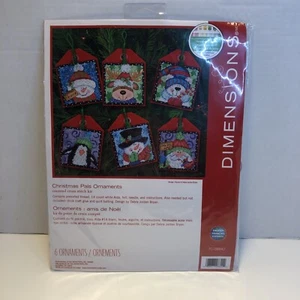 Kit de adornos de punto de cruz contados Christmas Pals dimensiones - Imagen 1 de 4