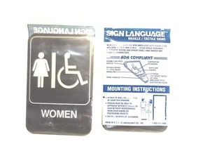 LETRERO BAÑO BAÑO DE MUJER COMPATIBLE CON ADA BRAILLE 6"" X 9"" TÁCTIL 3D NUEVO - Imagen 1 de 7
