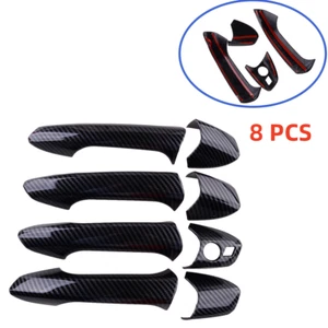 8x Carbon Look Exterior Door Handle Cover Trim For Benz W204 C300 C350 C250 C63 - Bild 1 von 7