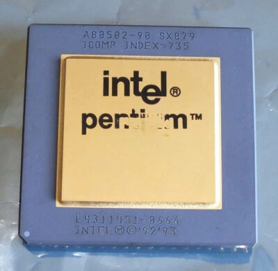 CPU Intel Pentium P90 Goldcap A80502-90 SX879 Pentium FDIV Bug, Vintage, selten - Bild 1 von 2