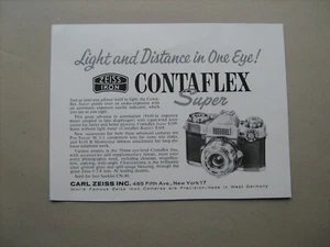 "1960 Zeiss Ikon Contaflex Super Camera" vintage ad from private collection - Picture 1 of 1