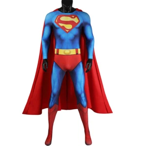 Superman Legacy Jumpsuit Cosplay Costume Superhero Bodysuit 1978 Version Cloak- - Picture 1 of 16