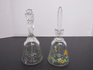 2 Vintage Avon Glasglocken: Blumen und Schmetterlinge - Bild 1 von 12