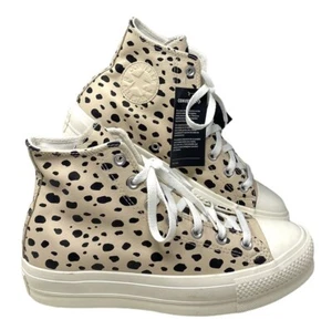 Converse Ctas Lift Platform Leather Shoes High Leopard Women Custom 568163C-WWLO - Picture 1 of 10