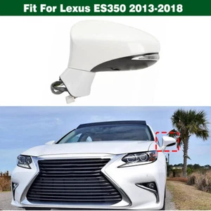 Left Side Mirror Power Heated w/ Signal Light White For Lexus ES350 2013-2018 - Picture 1 of 13