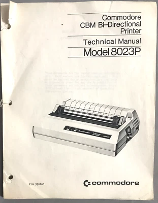 CBM Bi-Directional Printer Technical Manual Model 8023P 1979 Commodore Rare - Image 1 of 4