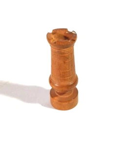 W.C. Horn Single Tan Brown Castle Chess Piece Turned Wood 45mm - Picture 1 of 3