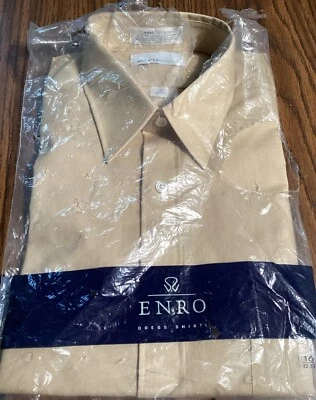 Camisa de vestir ENRO clásica de popelina con cuello en punta para hombre manga larga tostada 16 Lg 32-33 Foto 1 de 4