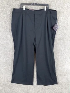Ava & Viv Wide Leg Dress Pant Womens 26 Plus Black Pockets No Gap Waist NWT - Picture 1 of 14