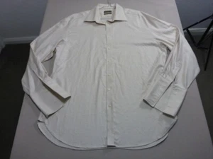 039 MENS NWOT TED BAKER COFFEE / WHT STRIPE L/S CUFF LINK SHIRT SZE 46 $200 RRP. - Picture 1 of 7