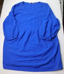 Top túnica campesina Soft Surroundings para mujer L azul pintuck manga 3/4 24014 - Imagen 1 de 7