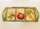 Fitz & Floyd FF le Marche 3 Part Divided Serving Tray Handled Veggie 15" x 7"
