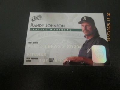 RANDY JOHNSON 1995 DONRUSS STUDIO CREDIT CARD STYLE SILVER CARD #48 FREE SHIP - Image 1 of 2