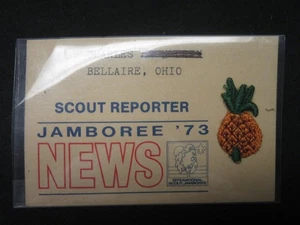 1973 National Jamboree Scout Reporter Name Tag, Ohio Scout    JOAX - Picture 1 of 1