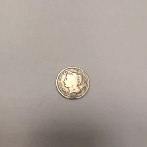 1865  ( Nickel ) Three cent piece Civil War period coin - Picture 1 of 2