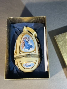 Mr. Christmas Musical Ornament Angel Egg Shaped Music Box Porcelain (1077) - Picture 1 of 2