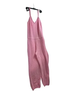Suzie Kondi Damen Jumpsuit Large Rosa Strick Reines Kaschmir Tank Maxi - Bild 1 von 7