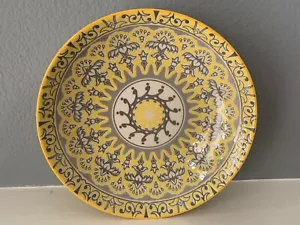 Mikasa Marrakesh Stoneware Yellow Pasta Serving Bowl 9 1/2" Round 2 1/4" Deep - Picture 1 of 4