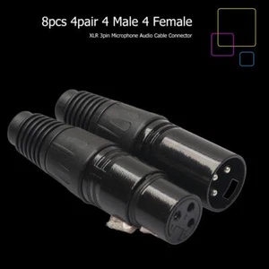#DE 8 Stück XLR-Adapter 3-poliger Stecker und Buchse für Mikrofon-Audiokabel - Picture 1 of 9