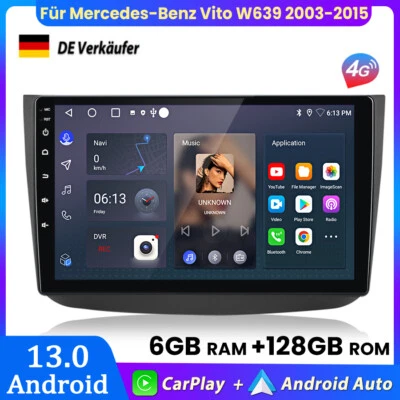 Für Mercedes-Benz Vito W639 2003-2015 Carplay Android13 Autoradio GPS NAVI 128GB - Bild 1 von 4