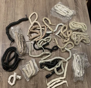 Large Lot Of Spring Cord Phone Cord Telephone/Computer Fax/Modem RJ-11 - Picture 1 of 6