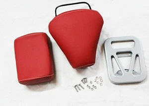 VESPA VBB GL VNA VNB 125 150 SPRINT SUPER SEAT SET RED WITH HANDLE @US - Picture 1 of 12