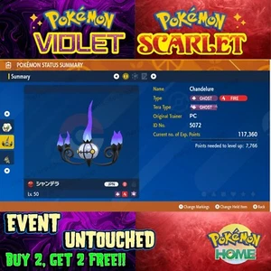 Chandelure Tag Battle 2012🌟 Event Untouched for 🔥Pokémon Scarlet & Violet🔥 - Picture 1 of 1