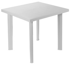 Tavolo tavolino quadrato in resina di plastica bianco Fiocco per esterno interno