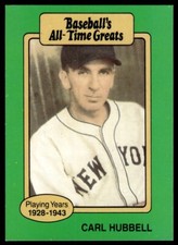 1987 Hygrade All-Time Greats Carl Hubbell New York Giants #NNO