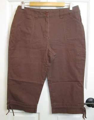 Westbound Brown Chino Capri Pants Womens Size 12P 32x17.5 Stretch 147-34243 - Image 1 of 4