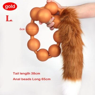 Dilatador de bola anal suave de silicona anal largo de 9 cuentas para mujer masajeador anal plug Foto 1 de 4