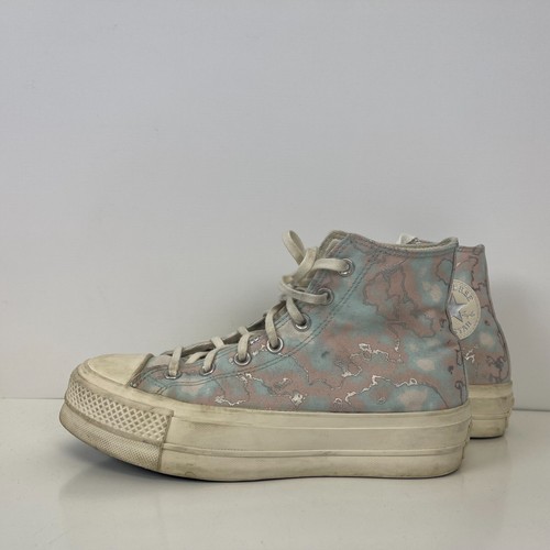 Scarpe con plateau alte Converse All Star marmo taglia 8