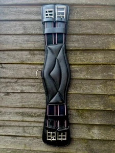 CLEARANCE NEW BLACK PADDED DRESSAGE GIRTH SIZE 20” WAS £49 - Picture 1 of 3
