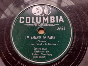 CANADA!!! EDITH PIAF Les Amants De Paris / Monsieur Lenoble 1948 COLUMBIA 78 - Picture 1 of 2