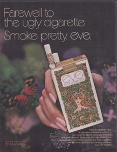 1971 PRINT AD Eve Filter Cigarettes Farewell to the Ugly Cigarette Smoke Pretty - Picture 1 of 1
